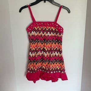 Justice girl’s patterned long tank top size 12